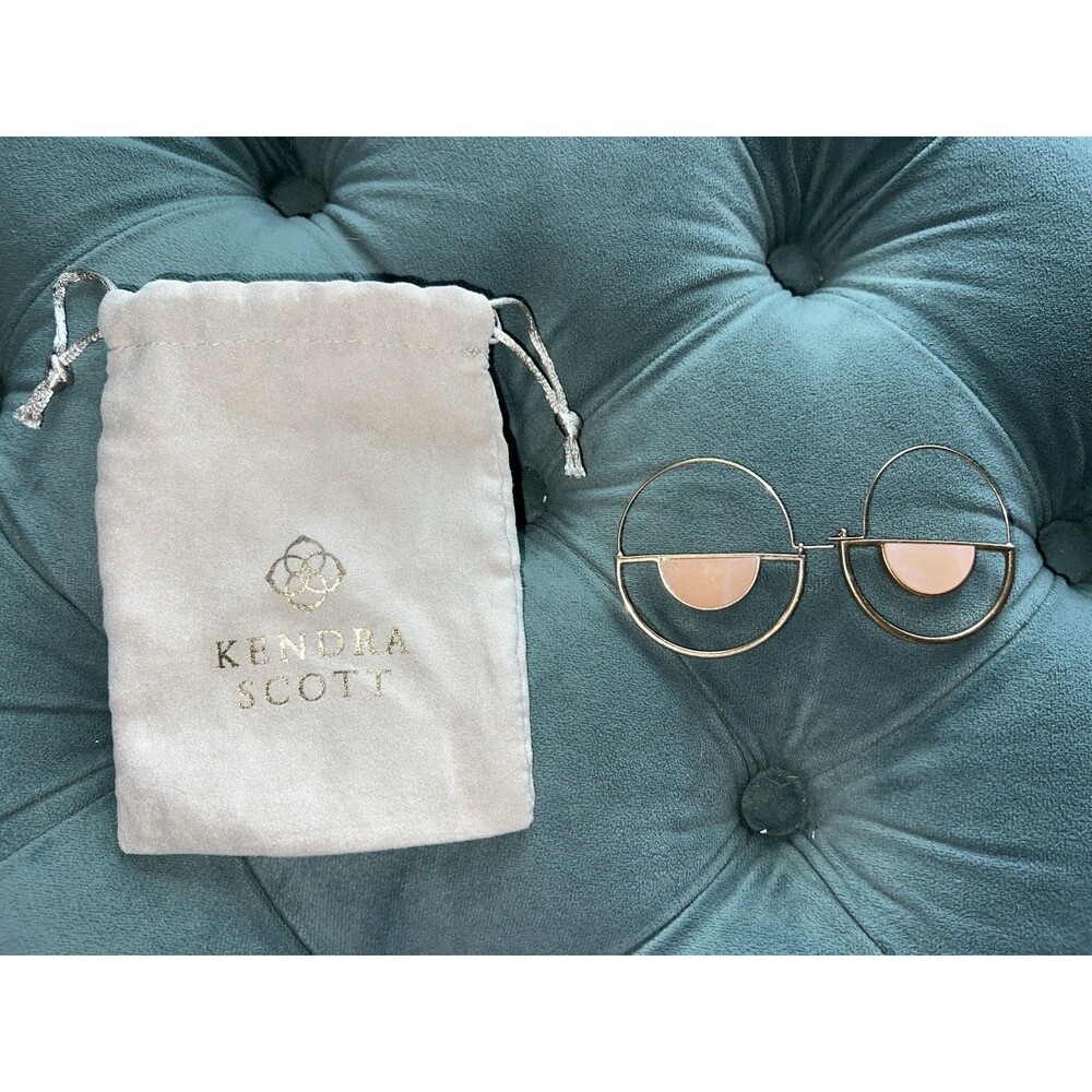 Kendra Scott Half Moon Hoop Earrings - Rose Quartz
